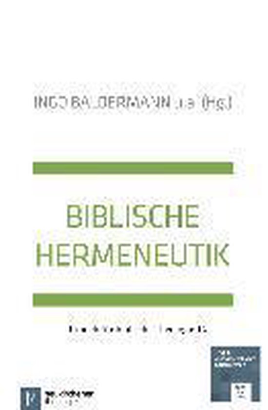 Witte boekomslag met de groene titel 'Biblische Hermeneutik' en naam van de redacteur Ingo Baldermann.