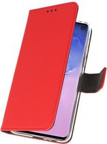 Samsung Galaxy S10 Wallet Case Hoesje Rood
