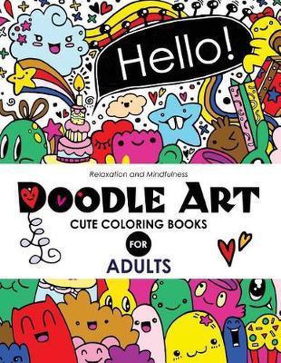 Doodle Art Cute Coloring Books for Adults and Girls - cover