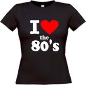 I love the 80's t-shirt maat L Dames zwart