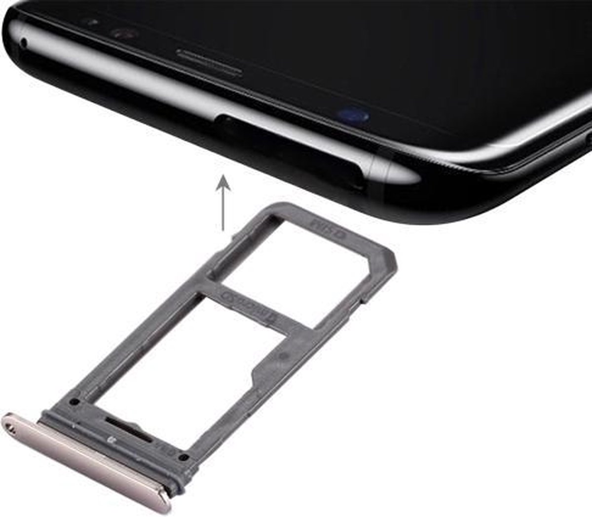 Simkaarthouder / sim tray geschikt voor Samsung Galaxy S8 Goud