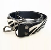 TOUTESTBELLE - Schouderband, schouderriem tas, tassen riem los - leer - haar, vacht - zebra