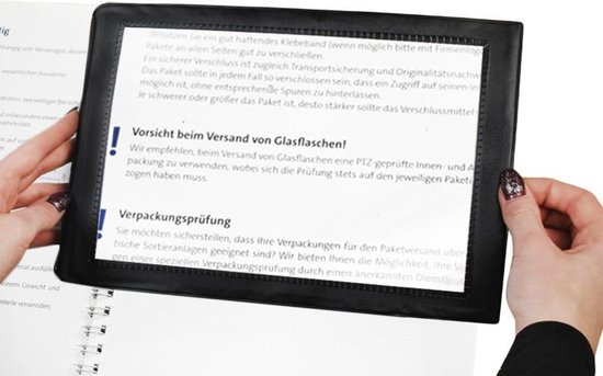Echt Brein Zielig XXL Vergrootglas A4 – Leesloep – Handloep - Pagina loep - 3x Vergroting |  bol.com