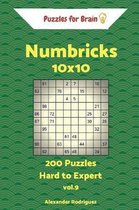 Puzzles for Brain Numbricks - 200 Hard to Expert 10x10 Vol. 9