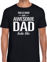 Awesome Dad cadeau vaderdag t-shirt zwart heren - Vaderdag cadeau L