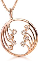 Orphelia ZH-7238 - PENDANT WITH CHAIN CIRCLE AND HEARTS ROSE PLATED ZIRCONIUM - 925 silver - cubic zirkonia -  45 cm