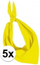 5x Zakdoek bandana geel - hoofddoekjes
