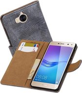 Hagedis Bookstyle Wallet Case Hoesjes Geschikt voor Huawei Y5 / Y6 2017 Grijs