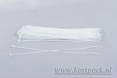 Kabelbinders/tyraps wit 200 x 7.6 mm. 10x100 stuks. + Kortpack pen (099.0297)