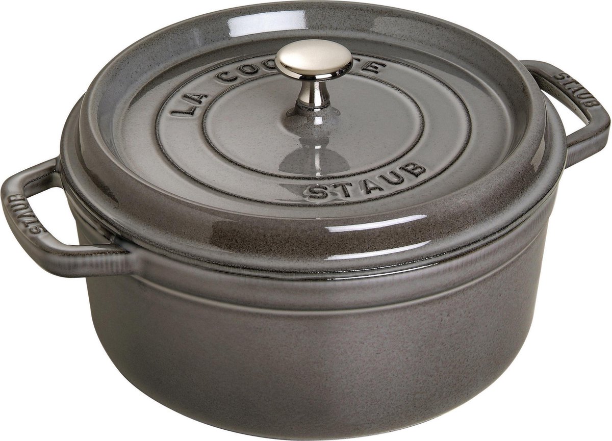 Staub cocotte - rond - 24 cm - grafietgrijs