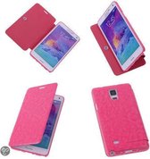 Bestcases Pink Samsung Galaxy Note 4 TPU Book Case Flip Cover Motif