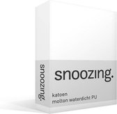 Snoozing Molton - Waterdicht PU - Hoeslaken - Eenpersoons - 100x210/220 cm - Wit