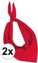 2x Zakdoek bandana rood - hoofddoekjes