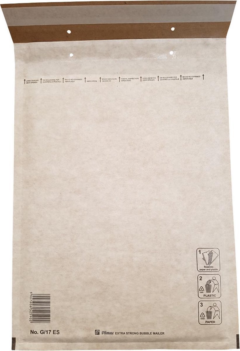 100 Luchtkussenenveloppen G/17 230x340mm Filmar Extra Strong