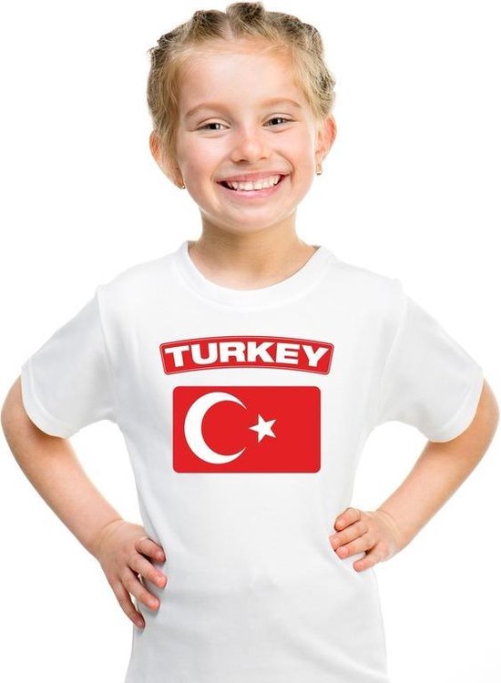 T-shirt met Turkse vlag wit kinderen | bol.com