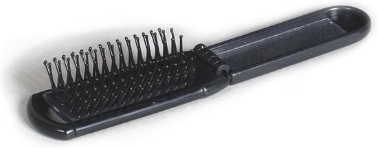 Relags opvouwbare haarborstel met spiegel zwart | bol.com