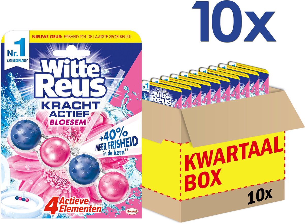 Witte Reus Kracht Actief Bloesem Toiletblok - WC Blokjes Voordeelverpakking - 10 Stuks