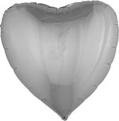 Zilverkleurig hart ballon 76 cm - Feestdecoratievoorwerp