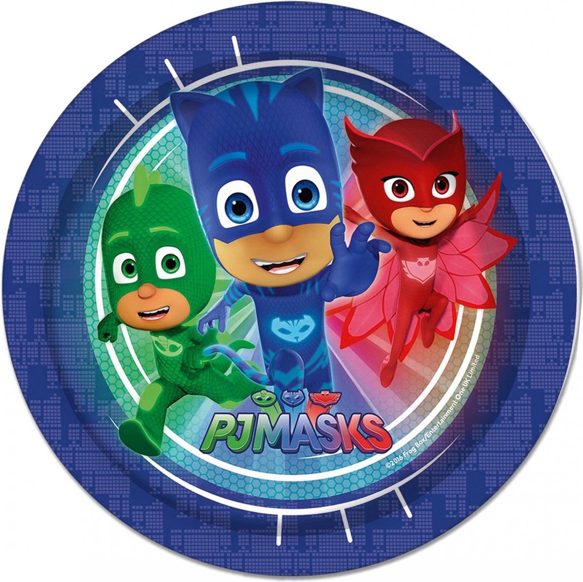 8 kartonnen PJMasks™ borden - Feestdecoratievoorwerp
