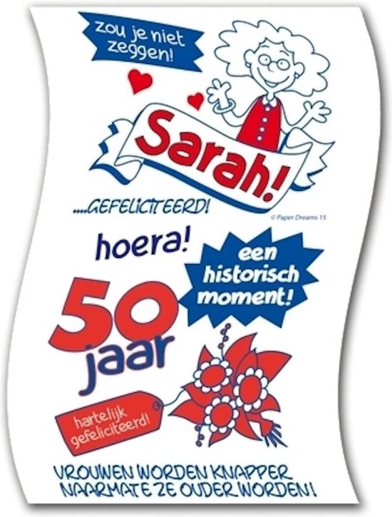 Verwonderend bol.com | WC Papier - Toiletpapier - Sarah 50 jaar PV-21