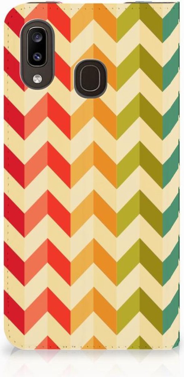 Samsung Galaxy A30 Hoesje met Magneet Zigzag Multi Color
