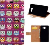 Samsung galaxy A5 (2016) roze uil agenda wallet hoesje