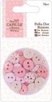 Polka Dot Buttons (30pcs) - Capsule - Wild Rose