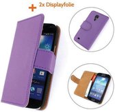 TCC Luxe Hoesje Samsung Galaxy Trend Book Case Flip Cover S7560 - Paars