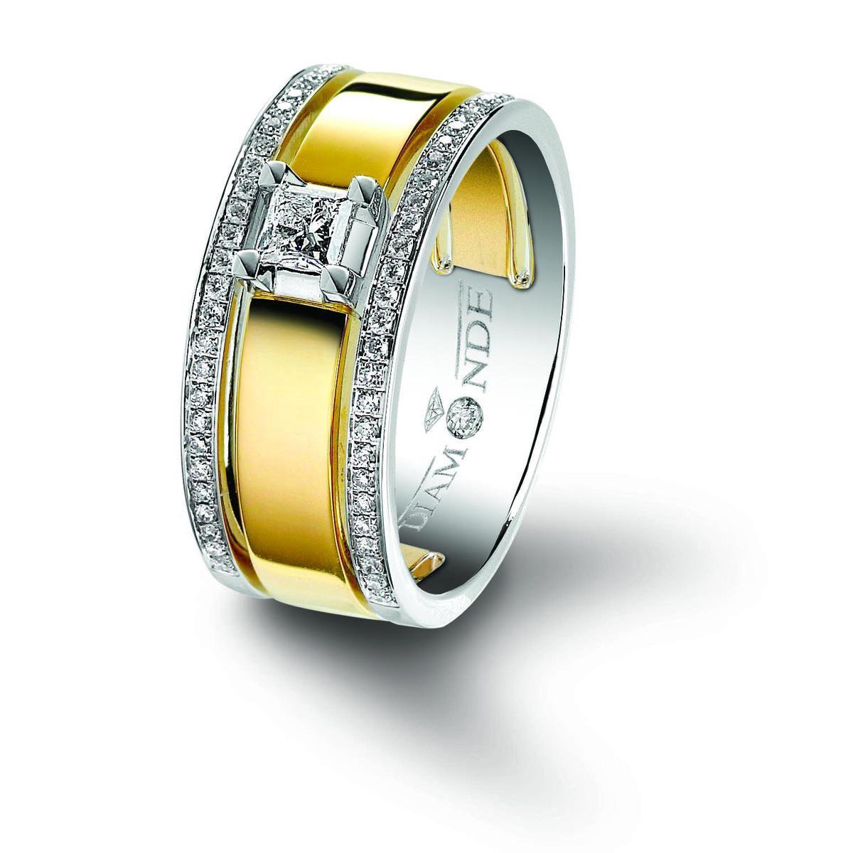 Diamonde 14 karaat wit- en geelgouden diamonde ring | bol.com