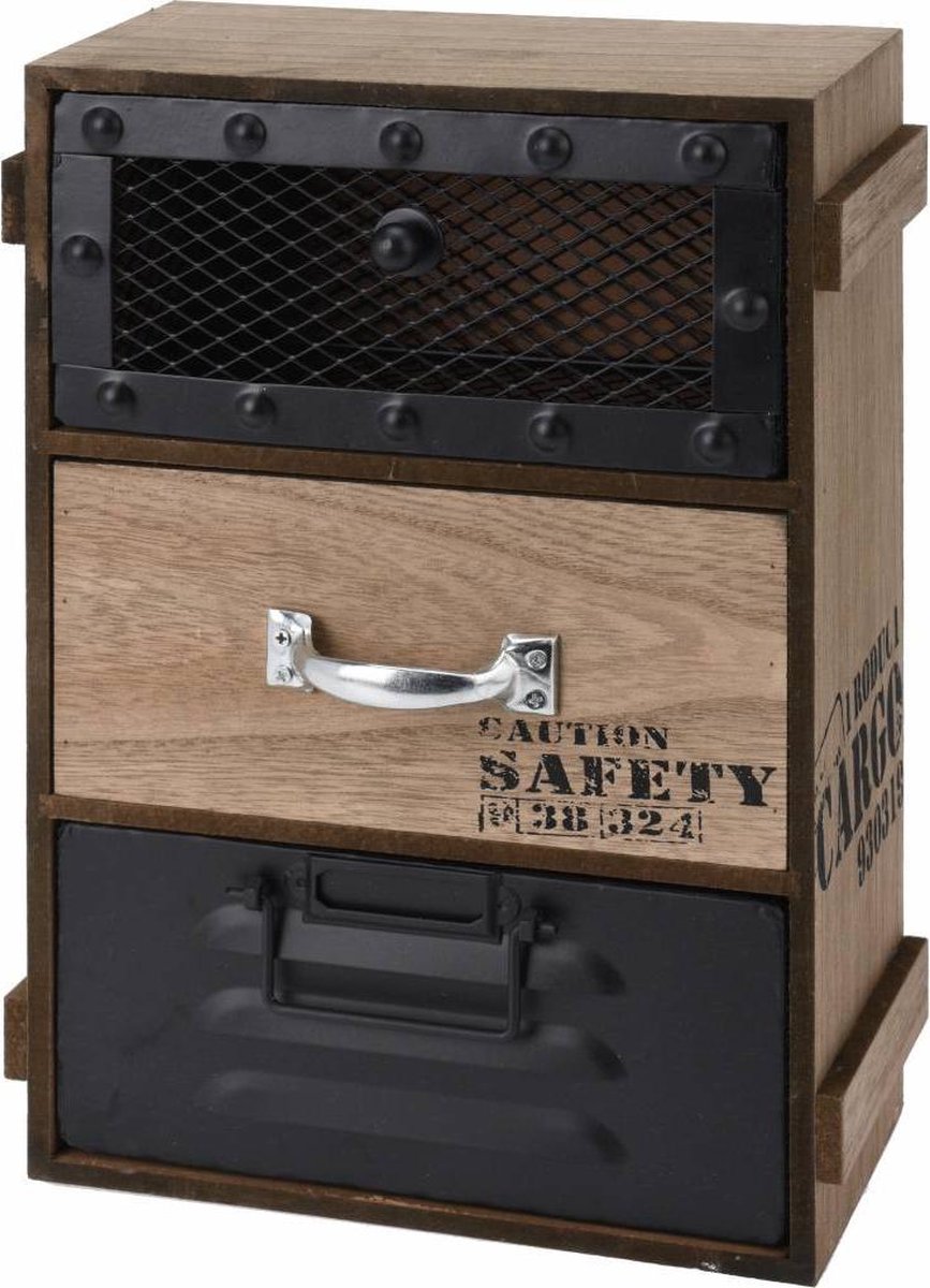 Stoer houten kastje - safety (3 laden)Stuntwinkel | bol.com