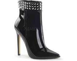EU 42,5 = US 12 | SEXY-1006 | 5 Heel Ankle Boot w/Metal Stud Detail, Side Zip