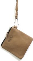 RO enSO leren Keycord bag nektas - taupe 13x13