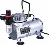 Airbrush Compressor Mini Olievrij 0- 4 bar 1 cillinder 1/6PK CE gekeurd met drukregelaar