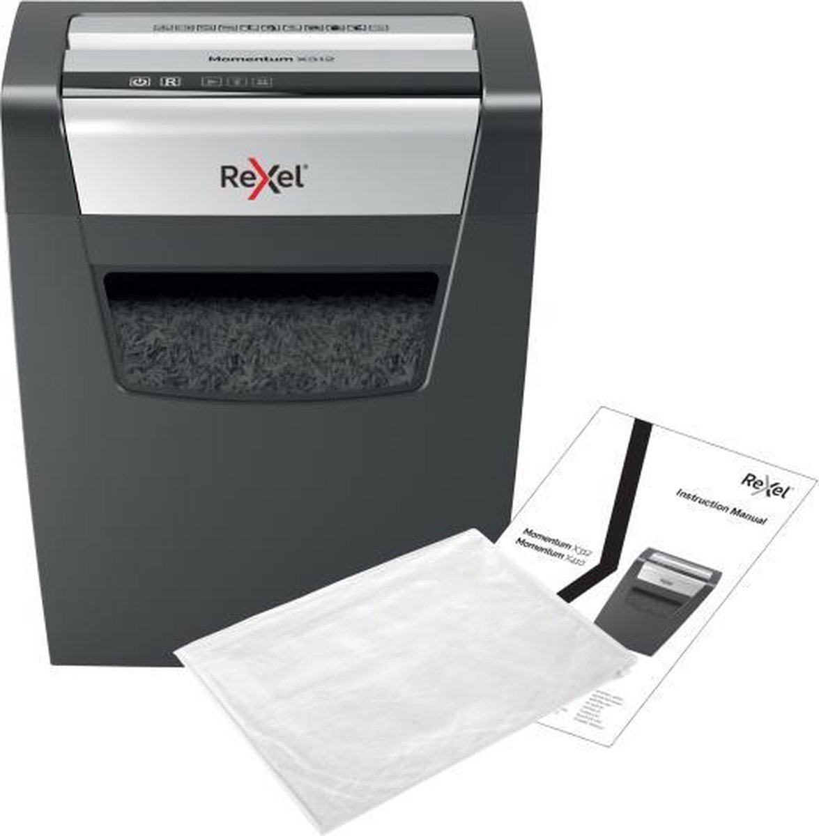 Rexel Momentum X312 Papierversnipperaar - P3 Snippers - Tot 12 Vel - 23L - Zwart thumbnail 4