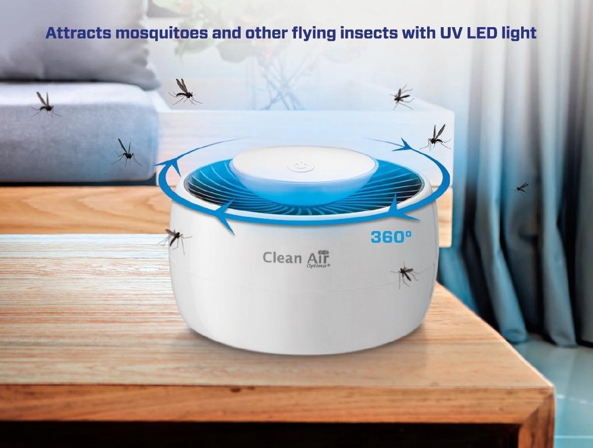 Clean Air Optima® MC-02 -  Muggenvanger - Muggenval - Muggenlamp - Muggenkiller - UV-LED lichtring trekt insecten aan thumbnail 2