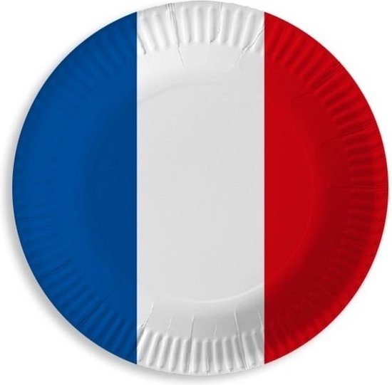 Assiettes jetables France bleu blanc rouge 10 pièces - décoration thème  France | bol
