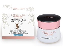 Donkey Milk Treasures Anti-Wrinkle Facial Cream met Slakkensecretie – Intens Verstevigende & Anti-Aging Gezichtscrème 40+ (50ml)