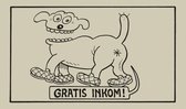 Urbanus deurmat "Gratis Inkom !", Clean Feet, 75 cm x 45 cm.