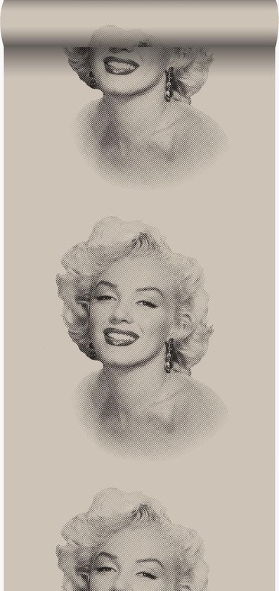 Origin Wallcoverings behangpapier Marilyn Monroe grijs en zwart - 53 cm x 10.05 m - 326350