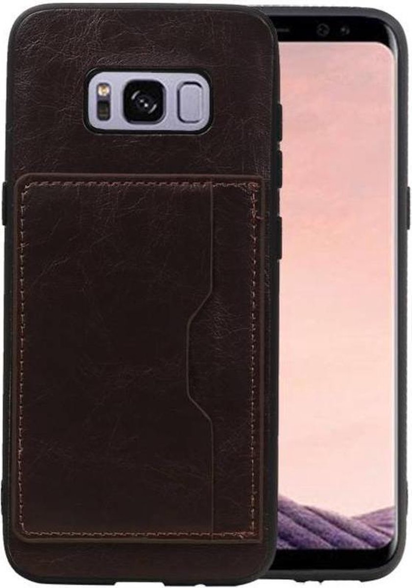 Mocca Staand Back Cover 1 Pasje Hoesje voor Samsung Galaxy S8
