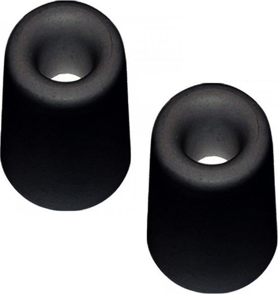 2x Deurbuffer / deurstopper zwart rubber 75 x 35 mm - deurstop | bol.com