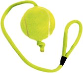 Balle de tennis flamant rose sur corde - Jouet pour chien - 6 cm - Jaune