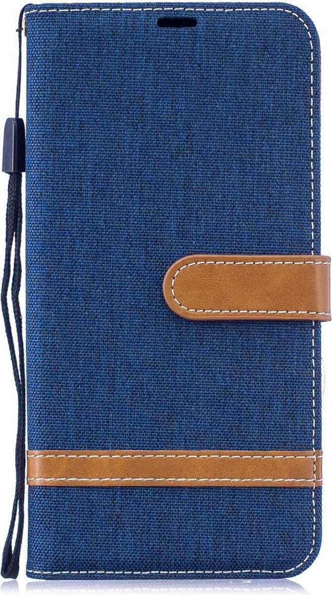 Denim Book Case - Geschikt voor Huawei Y7 (2019) Hoesje - Blauw