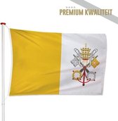 Vaticaanse Vlag Vaticaanstad 150x225cm - Kwaliteitsvlag - Geschikt voor buiten