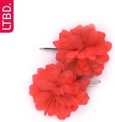 LTBD Schuifspeld zilver bloem - roze