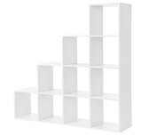 MIRA - Boekenkast - Trapvorm - Opslag - Modern - Wit - 129,5x129,5x29