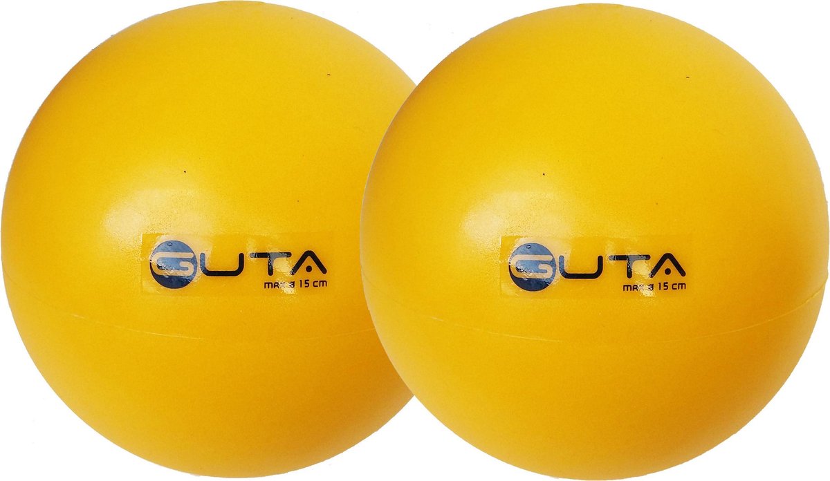 Set van 2 x Fantybal | Softy bal | Handbal | 15 cm Geel Zachte Speelbal