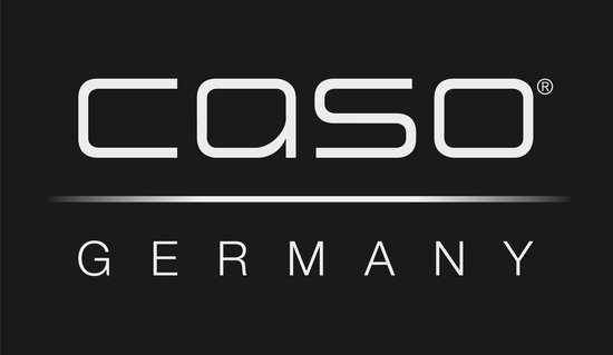 CASO GERMANY logo in witte letters op een zwarte achtergrond.