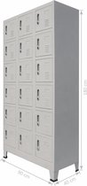 Lockerkast met 18 vakken 90x40x180 cm metaal (incl. vloerviltjes)