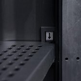 Tuinkast met 4 schappen zwart en grijs (incl. vloerviltjes)